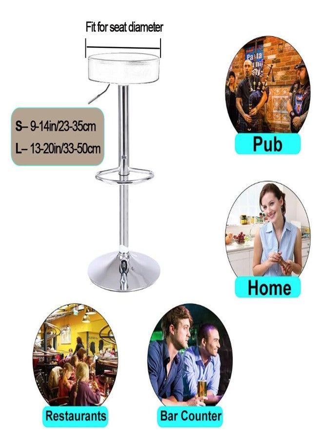 Levoberg غطاء كرسي ليفوبيرج دائري، عبوة من قطعتين، غطاء مقعد كرسي بار مطبوع، غطاء كرسي دوار قابل للتمدد مع مطاط، غطاء وسادة كرسي دوار دائري، غطاء وسادة قابل للغسل، واقي أغطية كراسي بار دائرية، مقاس 13-20 بوصة، رقم 4 - Image 4